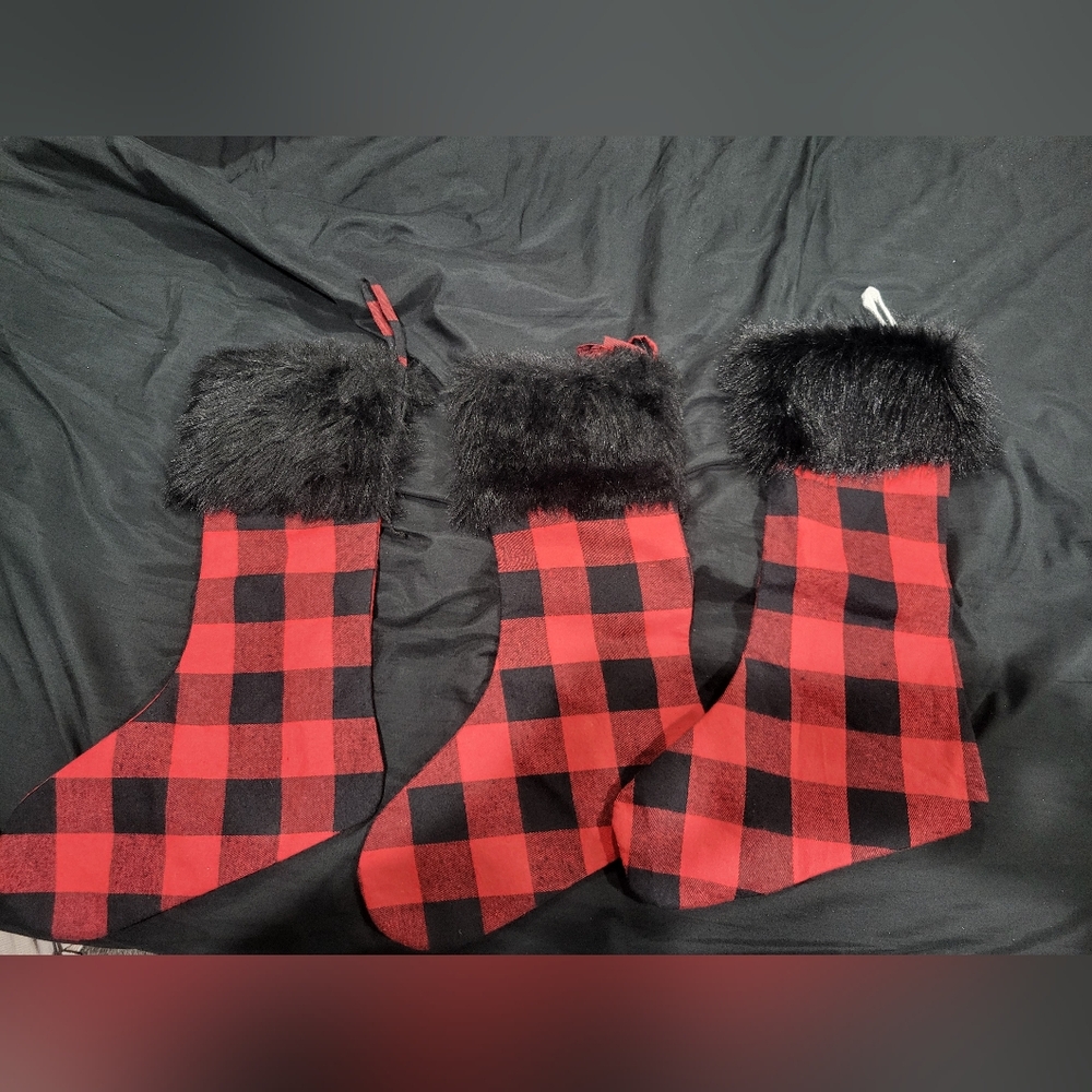 Red and Black Plaid Christmas Stockings